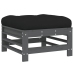 Juego de muebles de jardín 7 pzas y cojines madera maciza gris