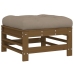 Juego muebles jardín 7 pzas y cojines madera maciza marrón miel