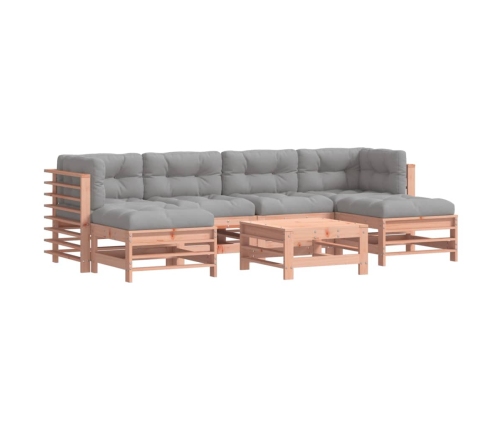 Juego de muebles jardín 7 pzas y cojines madera abeto Douglas