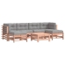 Juego de muebles jardín 7 pzas y cojines madera abeto Douglas