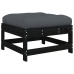 Juego de muebles de jardín 7 pzas y cojines madera maciza negro