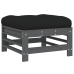 Juego de muebles de jardín 7 pzas y cojines madera maciza gris