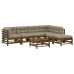 Juego muebles jardín 7 pzas y cojines madera maciza marrón miel