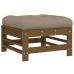 Juego muebles jardín 7 pzas y cojines madera maciza marrón miel