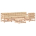 Juego de muebles de jardín 6 piezas y cojines madera maciza