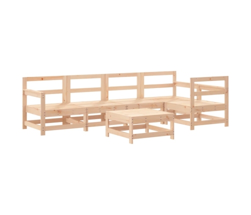 Juego de muebles de jardín 6 piezas y cojines madera maciza