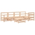 Juego de muebles de jardín 6 piezas y cojines madera maciza