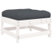 Juego de muebles jardín 6 piezas y cojines madera maciza blanco