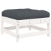Juego de muebles jardín 6 piezas y cojines madera maciza blanco