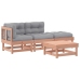 Juego de muebles jardín 4 pzas y cojines madera abeto Douglas