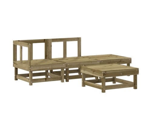 Juego de muebles jardín 4 pzas y cojines madera pino impregnada