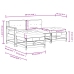 Juego de muebles de jardín 4 pzas y cojines madera maciza gris