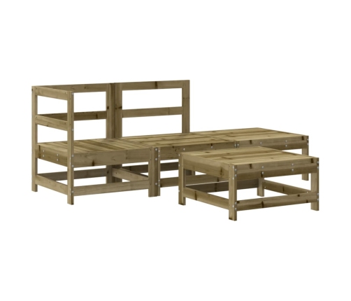 Juego de muebles jardín 4 pzas y cojines madera pino impregnada