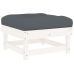 Juego de muebles jardín 5 piezas y cojines madera maciza blanco