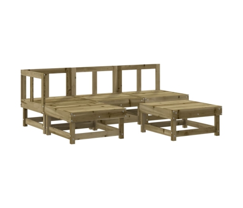 Juego de muebles jardín 5 pzas y cojines madera pino impregnada