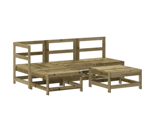 Juego de muebles jardín 5 pzas y cojines madera pino impregnada