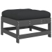 Juego de muebles jardín 5 piezas y cojines madera maciza gris
