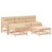 Juego de muebles de jardín 5 piezas y cojines madera maciza
