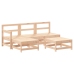 Juego de muebles de jardín 5 piezas y cojines madera maciza