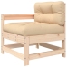 Juego de muebles de jardín 5 piezas y cojines madera maciza