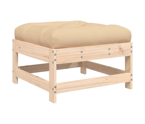 Juego de muebles de jardín 5 piezas y cojines madera maciza