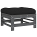 Juego de muebles jardín 5 piezas y cojines madera maciza gris