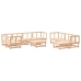 Juego de muebles de jardín 10 piezas y cojines madera maciza
