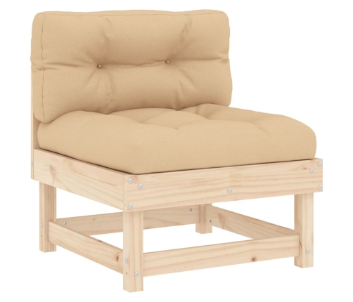 Juego de muebles de jardín 10 piezas y cojines madera maciza