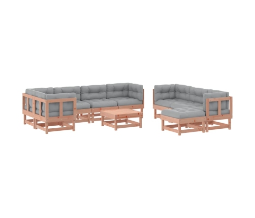 Juego de muebles jardín 10 pzas y cojines madera abeto Douglas