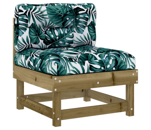 Juego muebles jardín 10 pzas y cojines madera pino impregnada