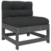 Juego de muebles de jardín 10 pzas y cojines madera maciza gris