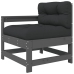 Juego de muebles de jardín 10 pzas y cojines madera maciza gris