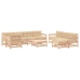 Juego de muebles de jardín 10 piezas y cojines madera maciza