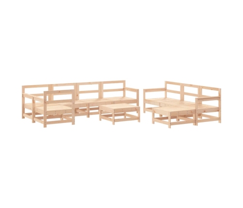 Juego de muebles de jardín 10 piezas y cojines madera maciza