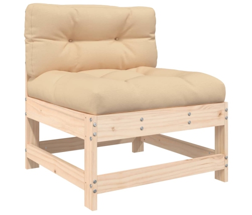 Juego de muebles de jardín 10 piezas y cojines madera maciza