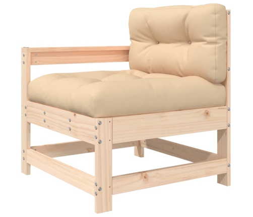 Juego de muebles de jardín 10 piezas y cojines madera maciza