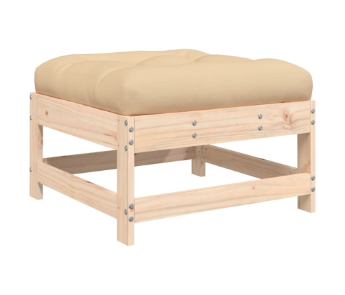 Juego de muebles de jardín 10 piezas y cojines madera maciza