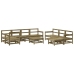 Juego muebles jardín 10 pzas y cojines madera pino impregnada