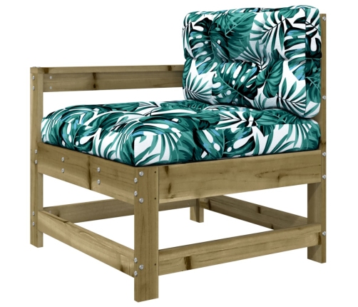 Juego muebles jardín 10 pzas y cojines madera pino impregnada