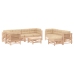 Juego de muebles de jardín 10 piezas y cojines madera maciza