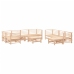 Juego de muebles de jardín 10 piezas y cojines madera maciza