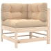 Juego de muebles de jardín 10 piezas y cojines madera maciza