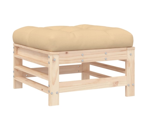 Juego de muebles de jardín 10 piezas y cojines madera maciza