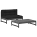 Juego de muebles de jardín 2 pzas y cojines madera maciza gris