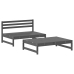 Juego de muebles de jardín 2 pzas y cojines madera maciza gris