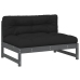 Juego de muebles de jardín 2 pzas y cojines madera maciza gris