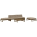 Juego muebles jardín 5 pzas y cojines madera maciza marrón miel