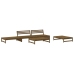 Juego muebles jardín 5 pzas y cojines madera maciza marrón miel