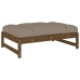 Juego muebles jardín 5 pzas y cojines madera maciza marrón miel