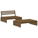 Juego muebles jardín 2 pzas y cojines madera maciza marrón miel